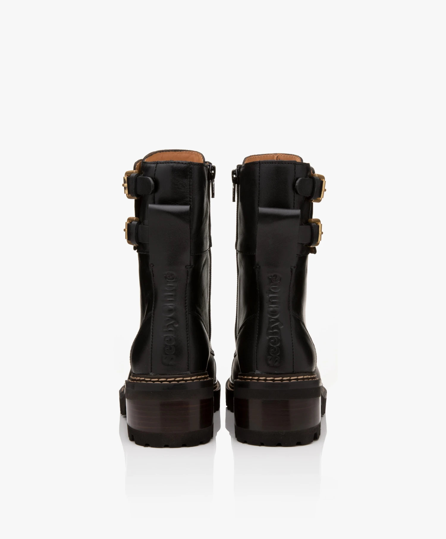 See By Chloé Mallory Combat Hoge Leren Enkellaarzen - Zwart 7 See By Chloé Mallory Combat Hoge Leren Enkellaarzen - Zwart - Afbeelding 7