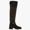 See By Chloé Lory Suède Overknee Laarzen - Grijsbruin