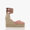 Castañer Clarina Raw Edge Sleehak Espadrilles - Rosa Empolvado