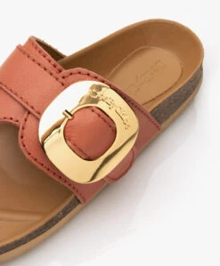 See By Chloé Chany Leren Teenslippers Met Kurkzool - Pastel Orange -Mode Kleding 6dbef37d bb6c 4c94 8496 17c97ff25e5a 02