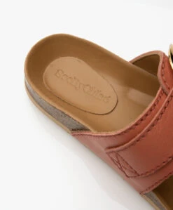 See By Chloé Chany Leren Teenslippers Met Kurkzool - Pastel Orange -Mode Kleding 759a671e 6beb 4233 8bcb 42876a40574a 01