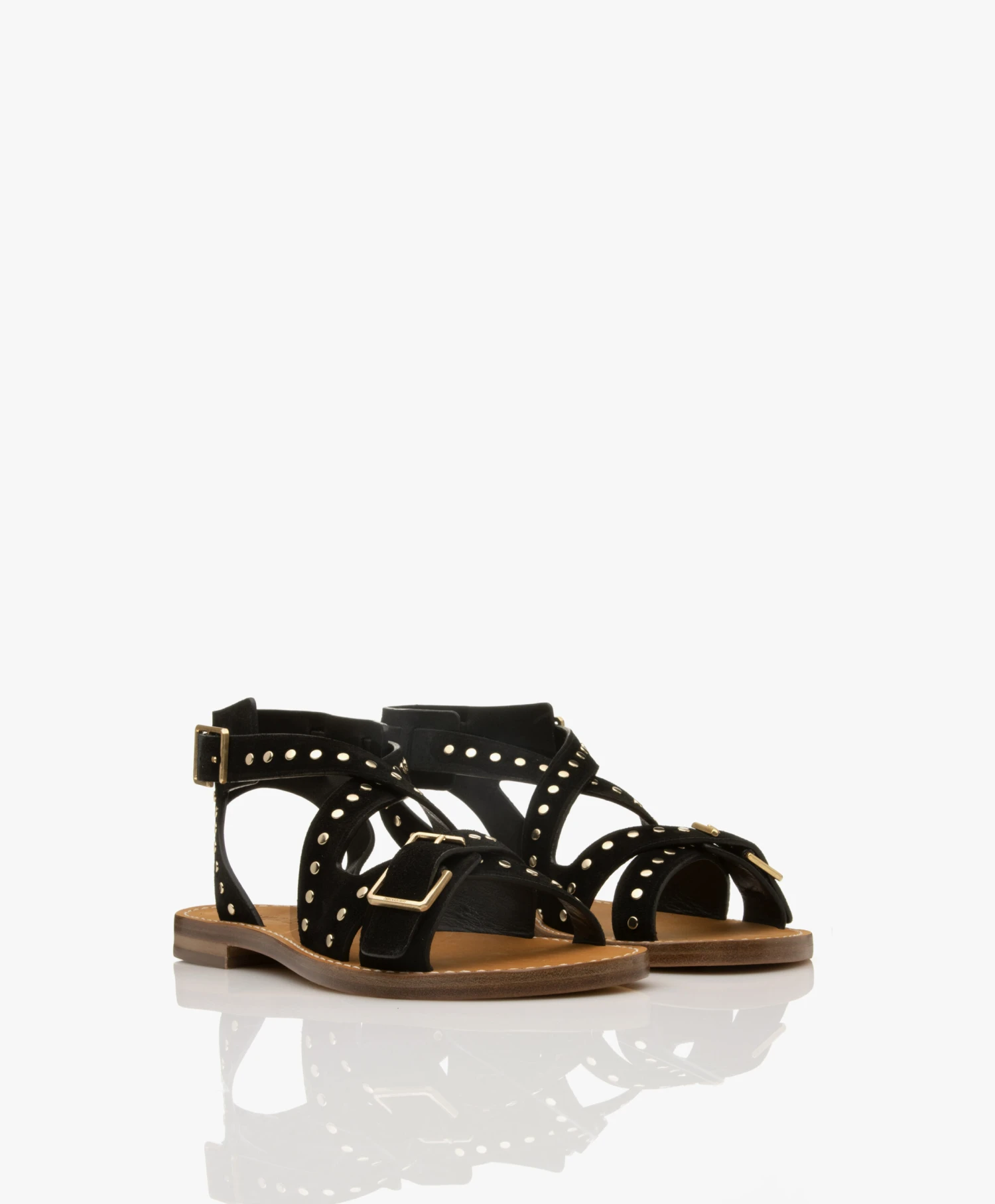 Zadig & Voltaire Cecilia Caprese Suède Leren Stud Sandalen - Zwart 7 Zadig & Voltaire Cecilia Caprese Suède Leren Stud Sandalen - Zwart - Afbeelding 7