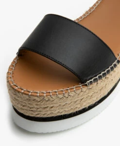See By Chloé Glyn Kalfsleren Plateau Espadrilles - Zwart -Mode Kleding 8157e15a d2cc 40e3 a4fe 08262a916777 07