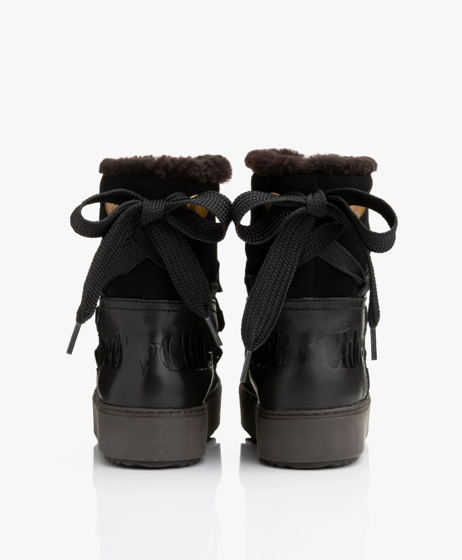 See By Chloé Charlee Suede Shearling Snowboots - Zwart/Bruin 5 See By Chloé Charlee Suede Shearling Snowboots - Zwart/Bruin - Afbeelding 5