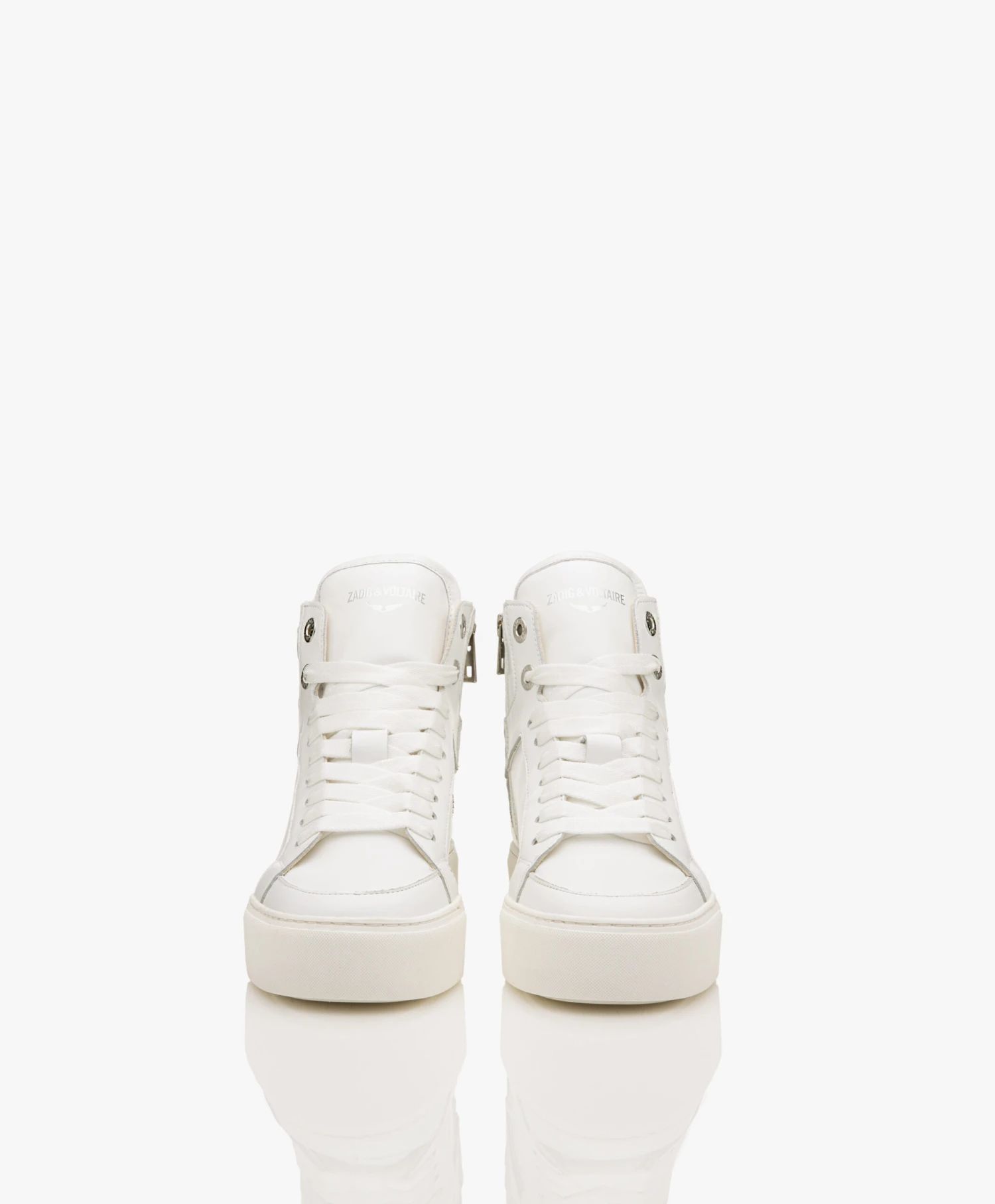 Zadig & Voltaire High Flash Leren Platform Sneakers - Wit 5 Zadig & Voltaire High Flash Leren Platform Sneakers - Wit - Afbeelding 5