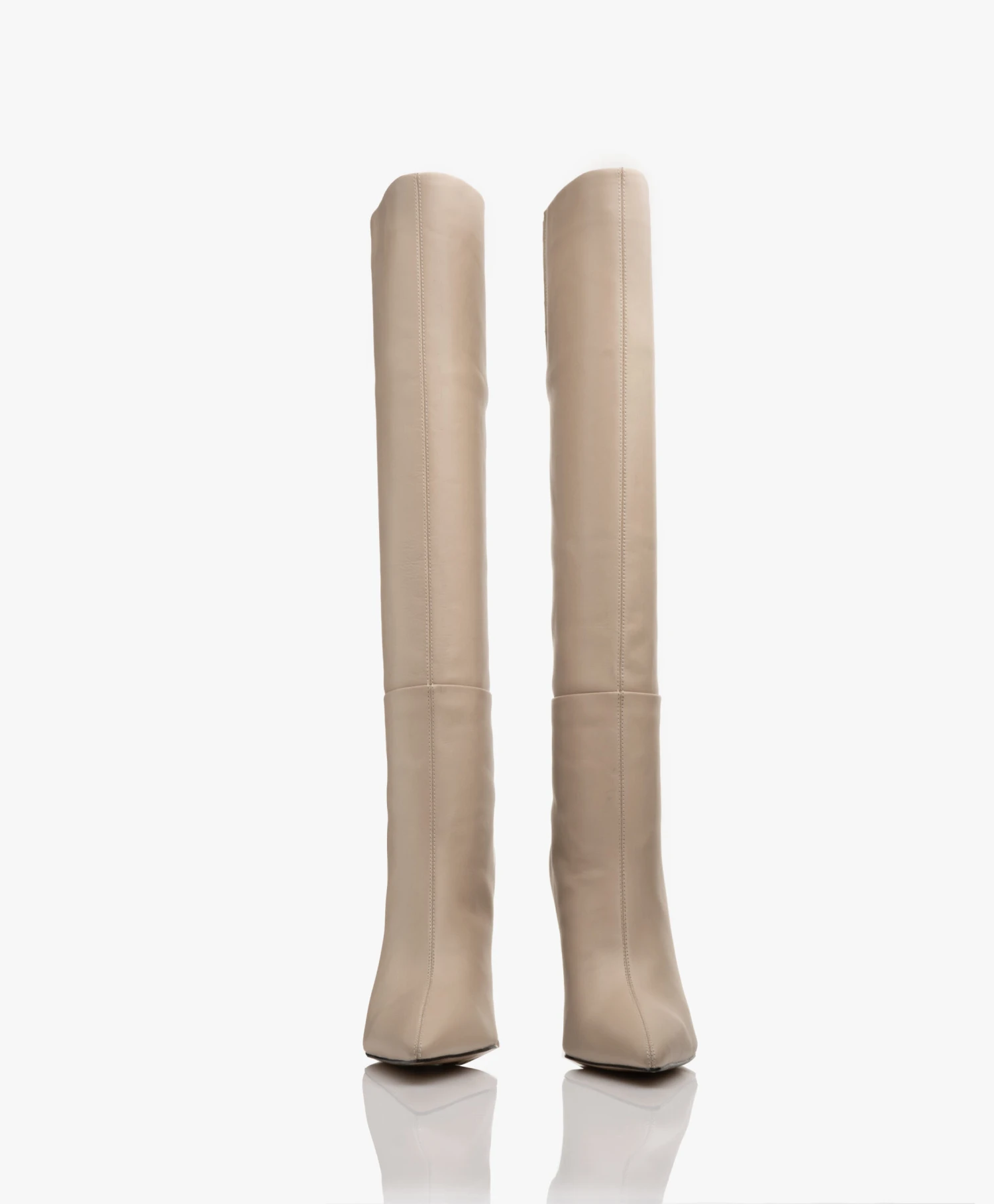 Alias Mae Boston Hoge Leren Laarzen Met Naaldhak - Cream 7 Alias Mae Boston Hoge Leren Laarzen Met Naaldhak - Cream - Afbeelding 7