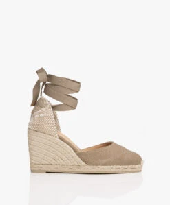Castañer Carina 10Cm Canvas Sleehak Espadrilles - Tostado