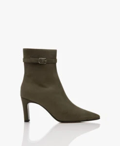 Panara Suède Leren Enkellaarzen - Groen