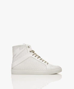 Zadig & Voltaire High Flash Geperforeerd Leren High-Top Sneakers - Wit