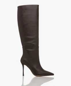 Alias Mae Boston Hoge Leren Laarzen Met Naaldhak - Choc