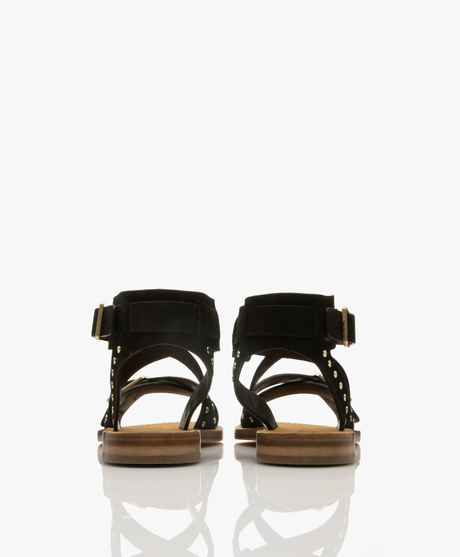 Zadig & Voltaire Cecilia Caprese Suède Leren Stud Sandalen - Zwart 4 Zadig & Voltaire Cecilia Caprese Suède Leren Stud Sandalen - Zwart - Afbeelding 4