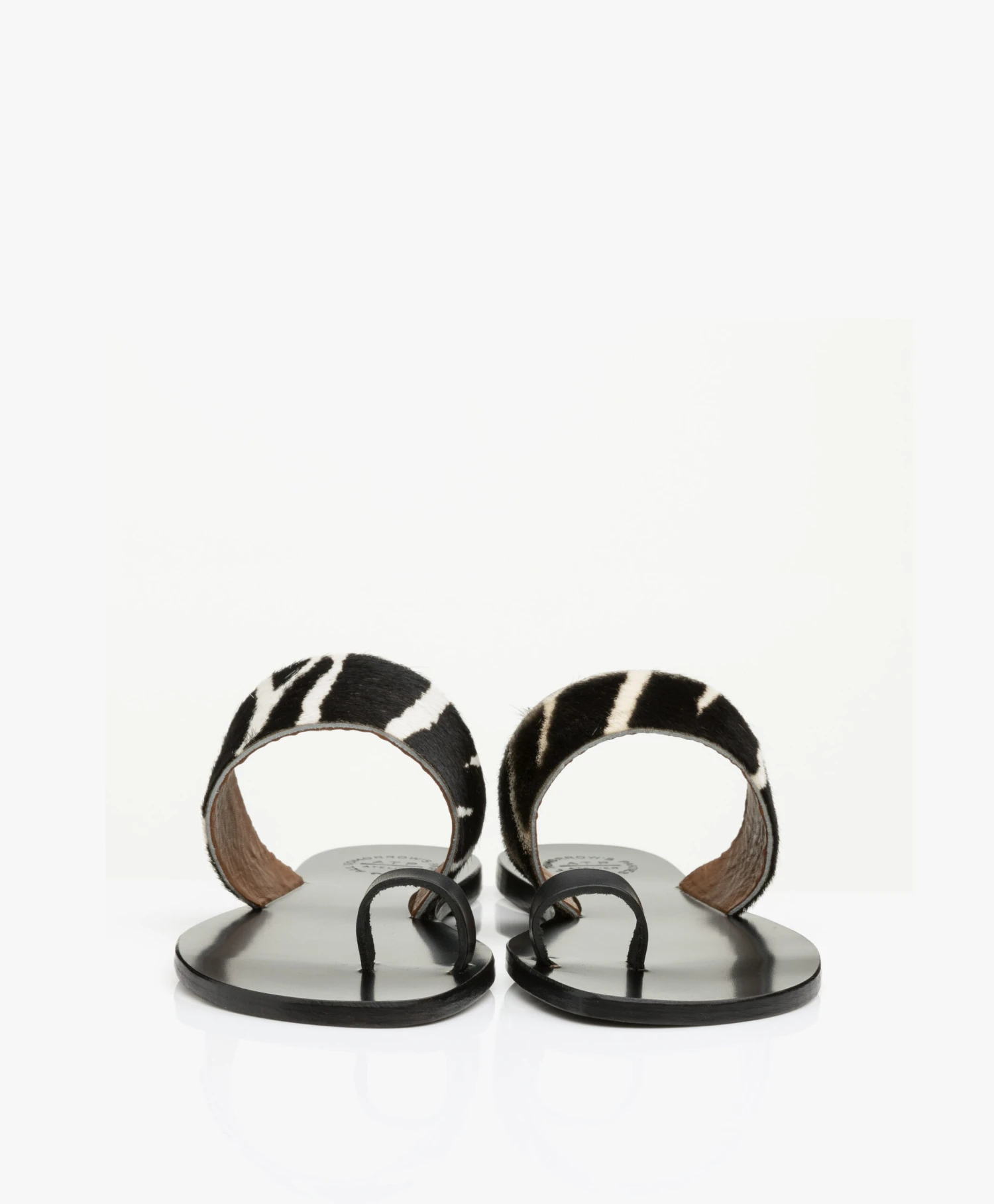 Atp Atelier Astrid Zebraprint Leren Teenslippers- Zwart 7 Atp Atelier Astrid Zebraprint Leren Teenslippers- Zwart - Afbeelding 7