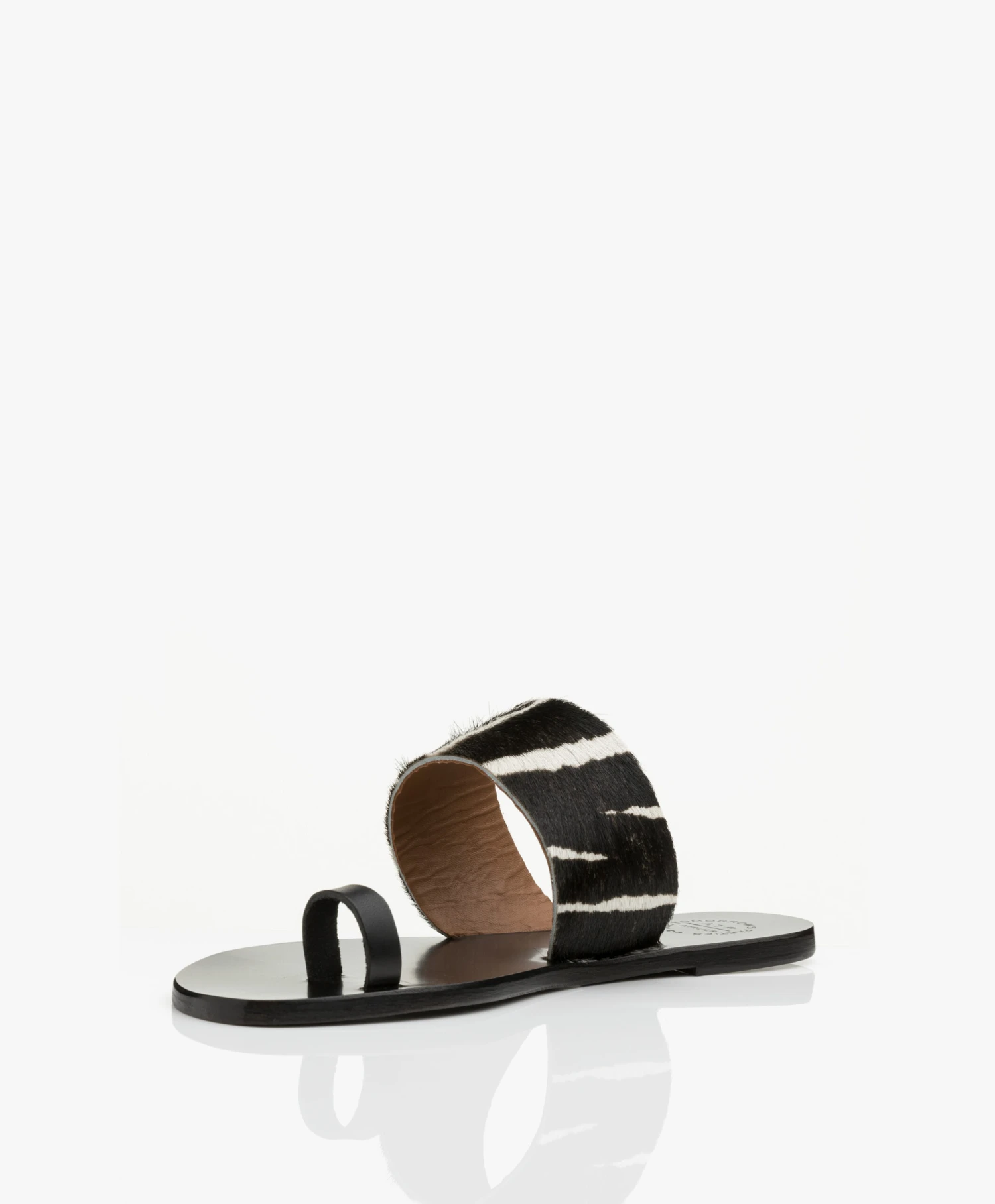 Atp Atelier Astrid Zebraprint Leren Teenslippers- Zwart 10 Atp Atelier Astrid Zebraprint Leren Teenslippers- Zwart - Afbeelding 10