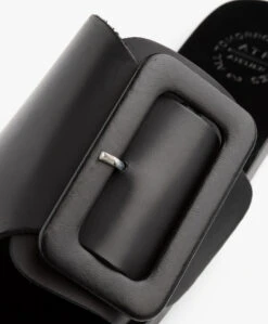 Atp Atelier Ceci Leren Slippers Met Gesp - Zwart -Mode Kleding ATP Atelier Ceci Black 149