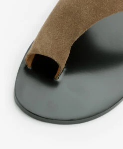 Atp Atelier Rosa Suède Leren Slippers - Kaki Bruin -Mode Kleding ATP Atelier Rosa Suede Khaki Brown 07