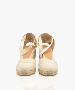 Castañer Carina 10Cm Canvas Sleehak Espadrilles - Ivoor 9 Castañer Carina 10Cm Canvas Sleehak Espadrilles - Ivoor -Mode Kleding Castaer Carina Ivory 934