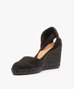 Castañer Carina 10Cm Canvas Sleehak Espadrilles - Zwart -Mode Kleding Castaer Carina Negro 05