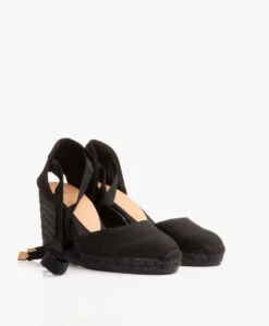 Castañer Carina 10Cm Canvas Sleehak Espadrilles - Zwart -Mode Kleding Castaer Carina Negro 08