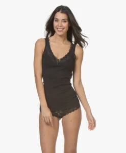 Hanro Lace Delight Top - Zwart -Mode Kleding HANRO Lace Delight Top Zwart 25