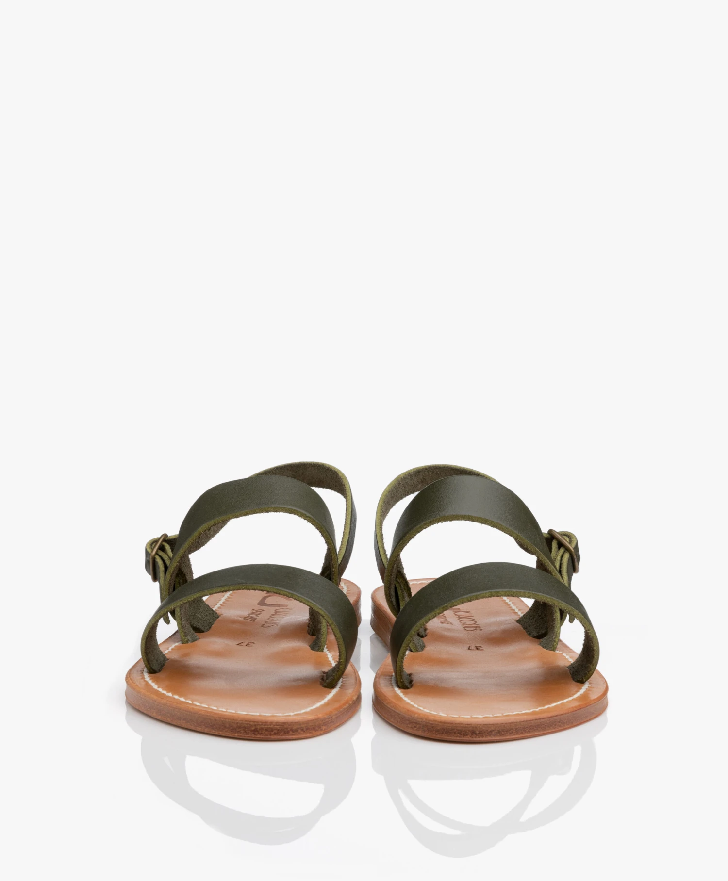 K. Jacques St. Tropez Barigoule Leren Sandalen - Kaki 7 K. Jacques St. Tropez Barigoule Leren Sandalen - Kaki - Afbeelding 7