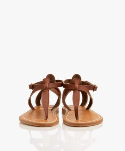 K. Jacques St. Tropez Buffon Leren Sandalen - Kastanjebruin -Mode Kleding K Jacques St Tropez Buffon Leren Sandalen Kastanjebruin 5416