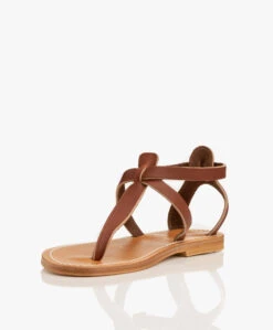 K. Jacques St. Tropez Buffon Leren Sandalen - Kastanjebruin -Mode Kleding K Jacques St Tropez Buffon Leren Sandalen Kastanjebruin 5420