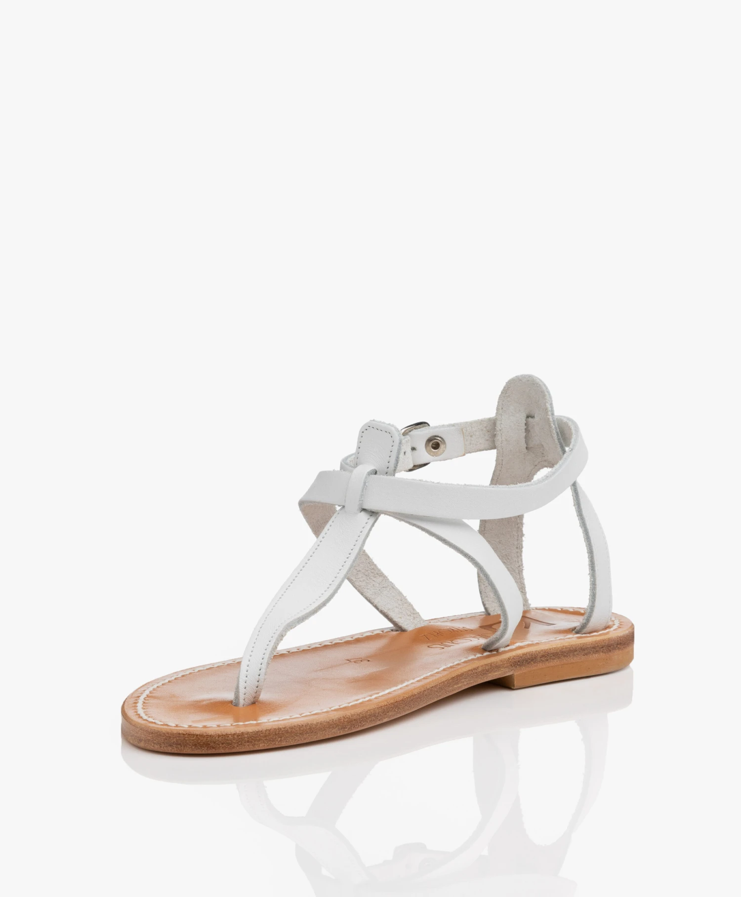 K. Jacques St. Tropez Buffon Leren Sandalen - Wit 5 K. Jacques St. Tropez Buffon Leren Sandalen - Wit - Afbeelding 5