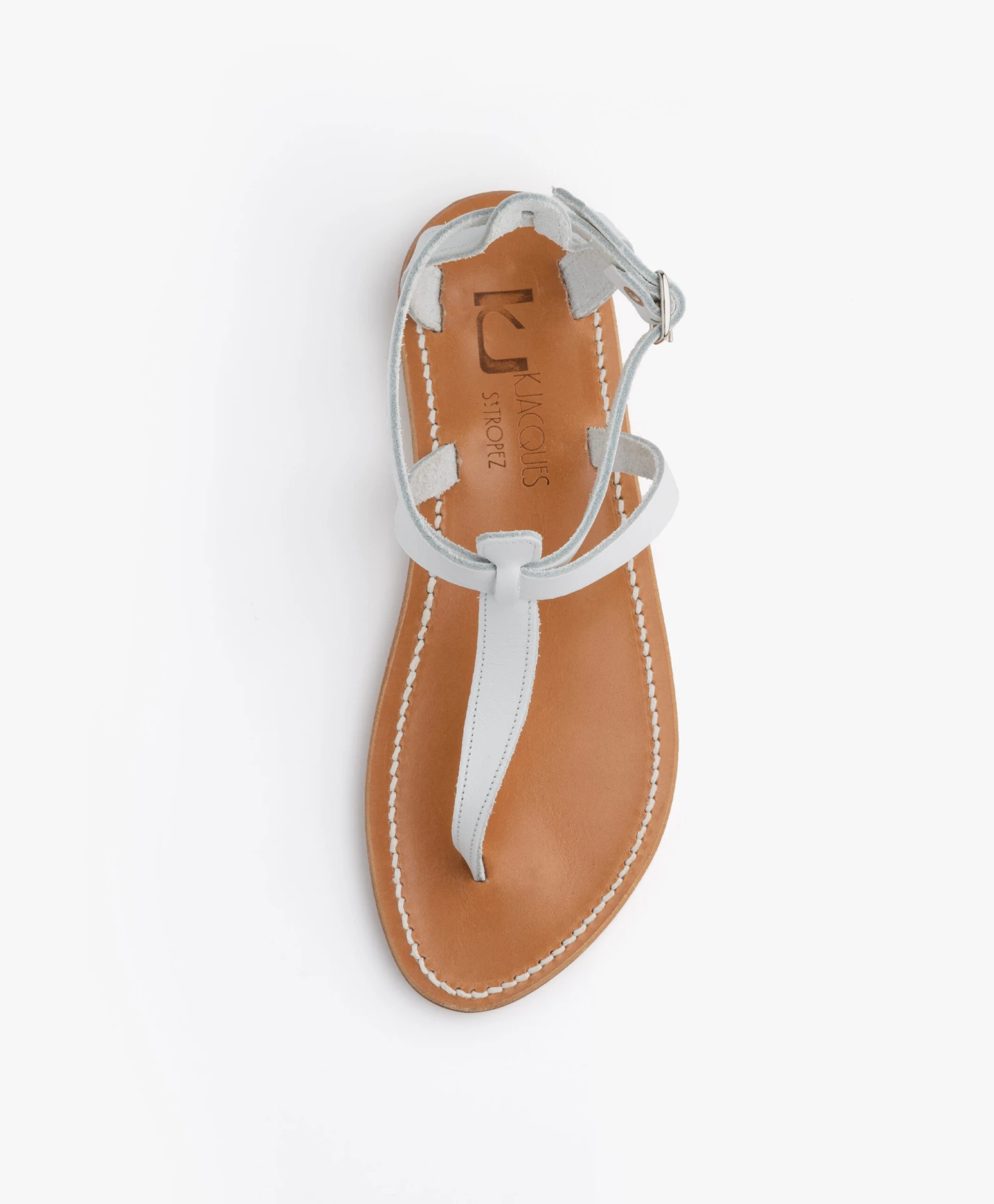 K. Jacques St. Tropez Buffon Leren Sandalen - Wit 8 K. Jacques St. Tropez Buffon Leren Sandalen - Wit - Afbeelding 8