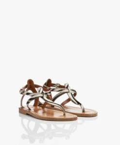 K. Jacques St. Tropez Buffon Leren Print Sandalen - Horsy Zebre -Mode Kleding K Jacques St Tropez Buffon Printed Leren Sandalen Horsy Zebre 6473