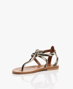 K. Jacques St. Tropez Buffon Leren Print Sandalen - Horsy Zebre -Mode Kleding K Jacques St Tropez Buffon Printed Leren Sandalen Horsy Zebre 6476