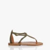 K. Jacques St. Tropez Buffon Suède Leren Sandalen - Kakigroen