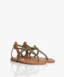 K. Jacques St. Tropez Buffon Suède Leren Sandalen - Kakigroen -Mode Kleding K Jacques St Tropez Buffon Sude Leren Sandalen Kakigroen 1551