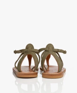 K. Jacques St. Tropez Buffon Suède Leren Sandalen - Kakigroen -Mode Kleding K Jacques St Tropez Buffon Sude Leren Sandalen Kakigroen 1554