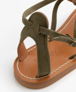 K. Jacques St. Tropez Buffon Suède Leren Sandalen - Kakigroen -Mode Kleding K Jacques St Tropez Buffon Sude Leren Sandalen Kakigroen 1559