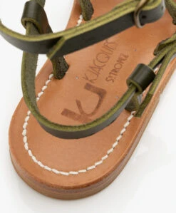 K. Jacques St. Tropez Larissa Leren Sandalen Met Studs - Kaki -Mode Kleding K Jacques St Tropez Larissa Leren Sandalen met Studs Kaki 327