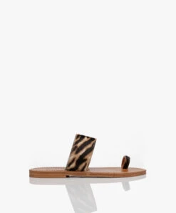 K. Jacques St. Tropez Nagoya Leren Slippers - Horsy Tigre
