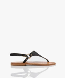 K. Jacques St. Tropez Triton Leren Sandalen - Zwart