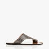 Atp Atelier Roma Snake Leren Teenslippers - Zwart/Off-White