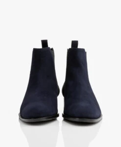 Panara Chelsea Suède Leren Laarzen - Donkerblauw -Mode Kleding Panara Chelsea Sude Leren Laarzen Donkerblauw 04
