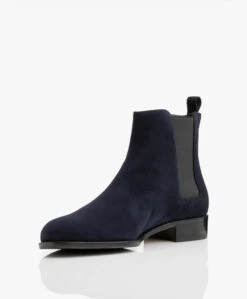 Panara Chelsea Suède Leren Laarzen - Donkerblauw -Mode Kleding Panara Chelsea Sude Leren Laarzen Donkerblauw 05