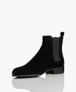 Panara Chelsea Suède Leren Laarzen - Zwart -Mode Kleding Panara Chelsea Sude Leren Laarzen Zwart 05