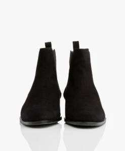 Panara Chelsea Suède Leren Laarzen - Zwart -Mode Kleding Panara Chelsea Sude Leren Laarzen Zwart 06