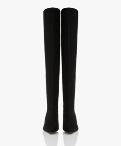 Panara Overknee Stretchlaarzen Met Hak - Zwart -Mode Kleding Panara Overknee Stretchlaarzen met Hak Zwart 203