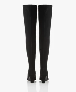 Panara Overknee Stretchlaarzen Met Hak - Zwart -Mode Kleding Panara Overknee Stretchlaarzen met Hak Zwart 204