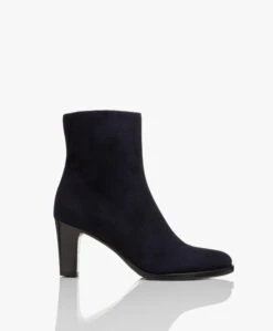 Panara Suède Enkellaars Met Hak - Donkerblauw