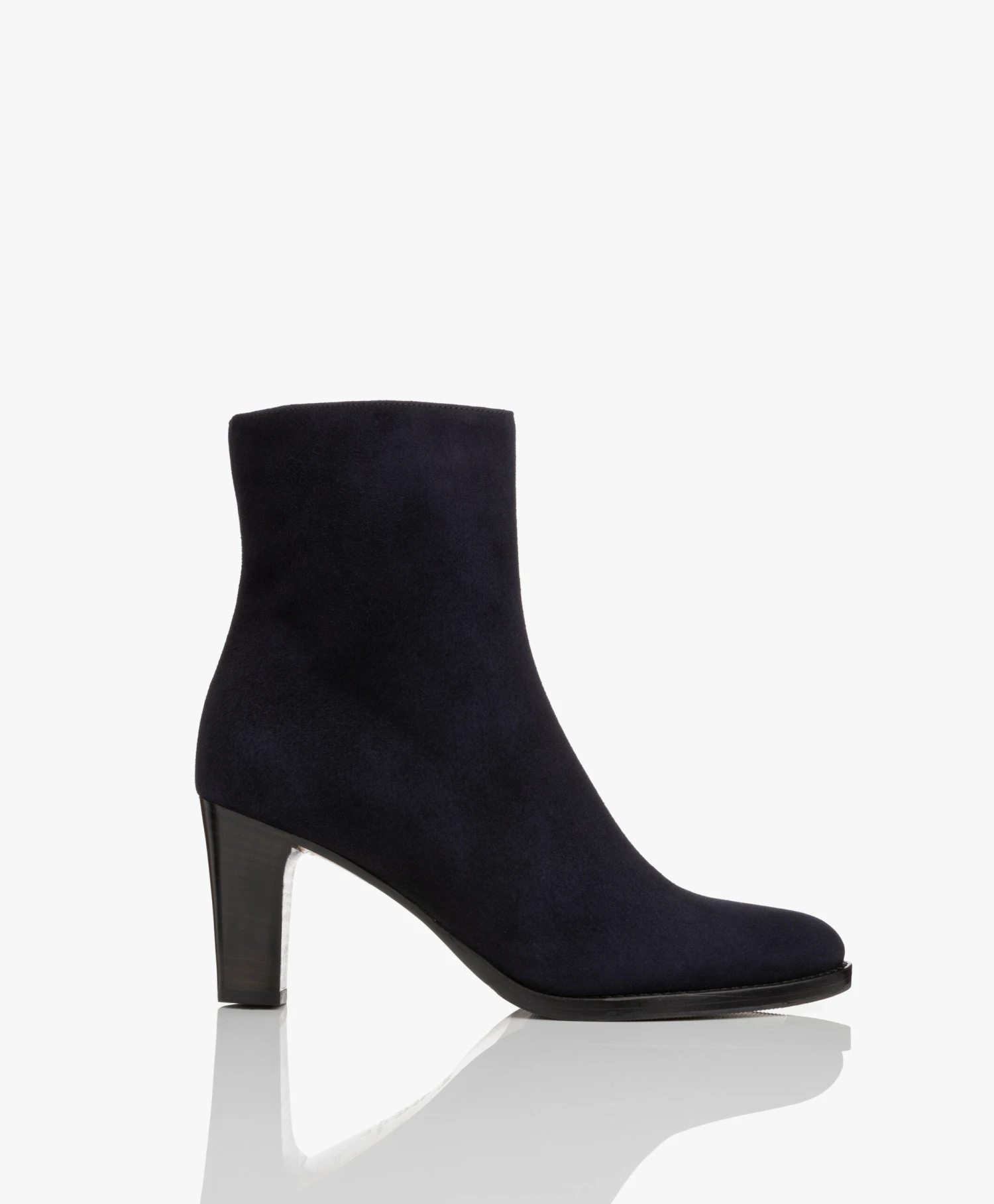 Panara Suède Enkellaars Met Hak - Donkerblauw 1 Panara Suède Enkellaars Met Hak - Donkerblauw