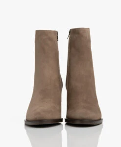 Panara Suède Enkellaars Met Hak - Taupe -Mode Kleding Panara Sude Enkellaars met Hak Taupe 351