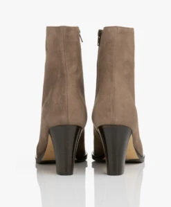 Panara Suède Enkellaars Met Hak - Taupe -Mode Kleding Panara Sude Enkellaars met Hak Taupe 353