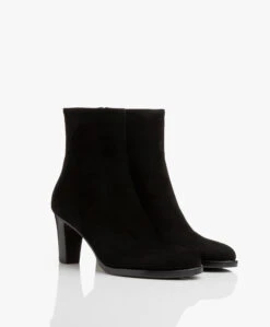 Panara Suède Enkellaars Met Hak - Zwart -Mode Kleding Panara Sude Enkellaars met Hak Zwart 668