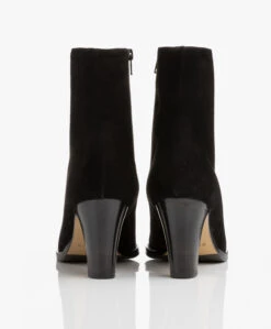 Panara Suède Enkellaars Met Hak - Zwart -Mode Kleding Panara Sude Enkellaars met Hak Zwart 671